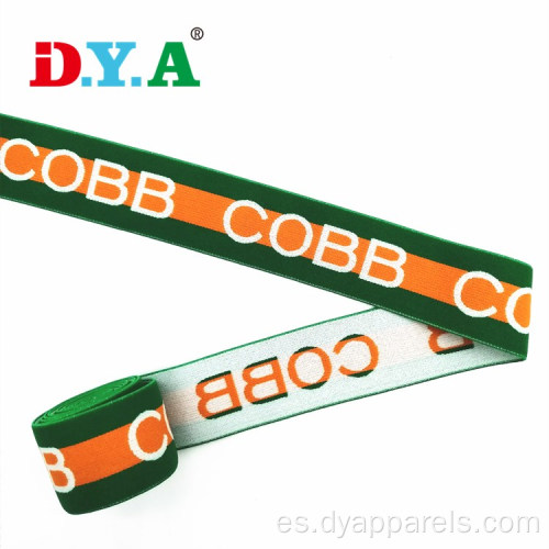 Banda elástica del logotipo de marca 35 mm de banda elástica colorida